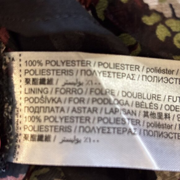 Mango Floral Print Sheer Blouse US 12 Black Multicolor Long Sleeve Lightweight - Picture 10 of 12